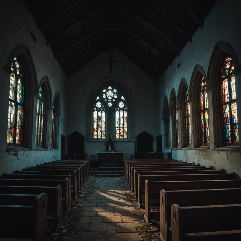 A unique blend of gothic tones and dark gospel influences creates a chilling spiritual experience. The music features slow, sustained notes that echo through the shadows, conveying a sense of dread and reverence simultaneously