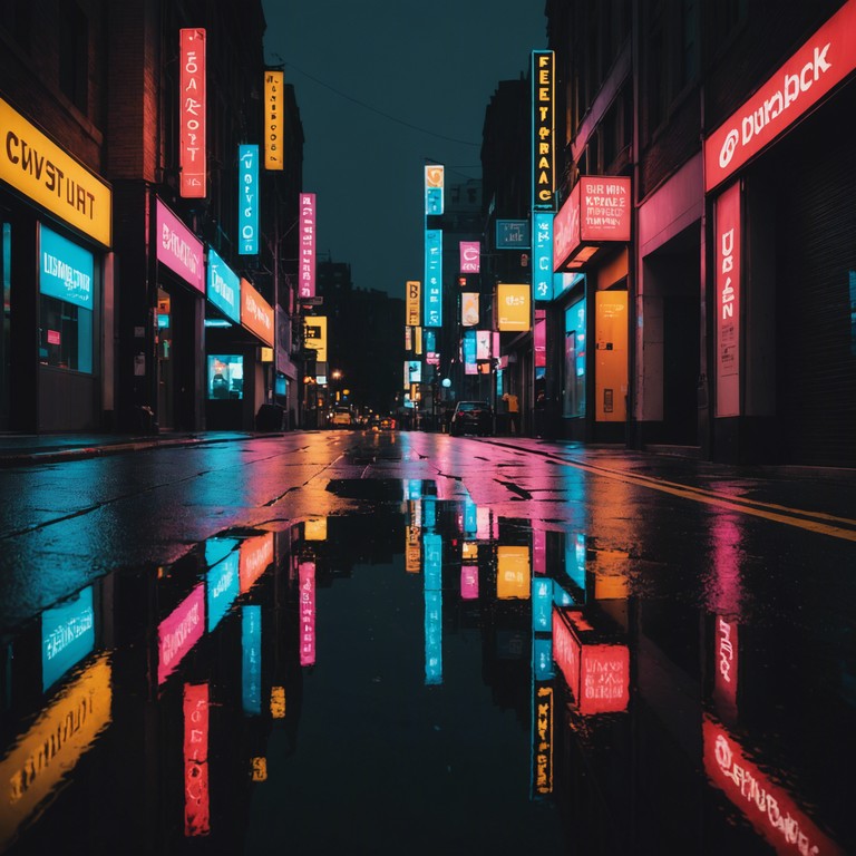 A soundscape that melds the calm of nighttime drizzles with the vibrant energy of neon lit urban landscapes, creating a surreal journey of sound. The track takes you through a dreamlike world where the glow of neon interactions with the tranquility of rain sets the mood, accompanied by ethereal electronic sounds that feel both intimate and expansive.