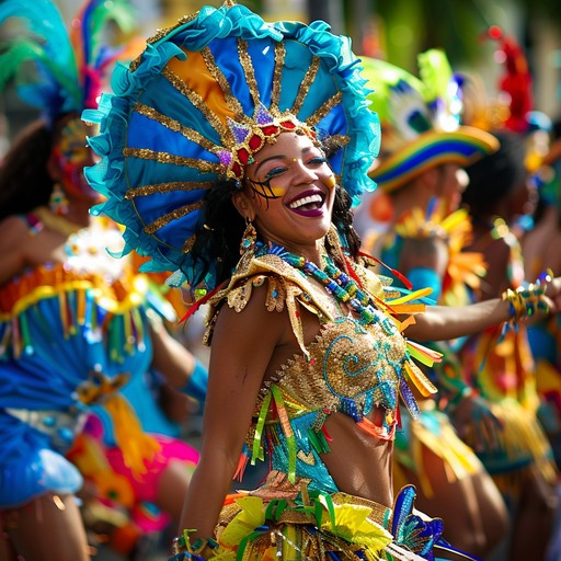 A layer of festive rhythms and uplifting melodies combine to create an exciting and vibrant atmosphere. This instrumental track captures the essence of a street carnival, with colorful costumes, energetic dancing, and an explosive celebratory spirit. Perfect for any celebration or joyful occasion.