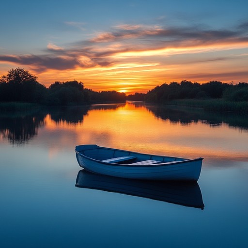 A gentle instrumental piece that follows the reflective journey of a child watching a little boat drift along a serene river, evoking feelings of wonder, curiosity, and peace.