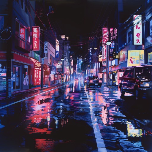 A high powered jpop track blending vibrant, cheerful melodies with aggressive and gritty beats, perfect for capturing the spirit of japan's bustling cityscapes. The instrumentation emphasizes synths and electric guitars, creating an edgy and dynamic soundscape that's both lively and raw