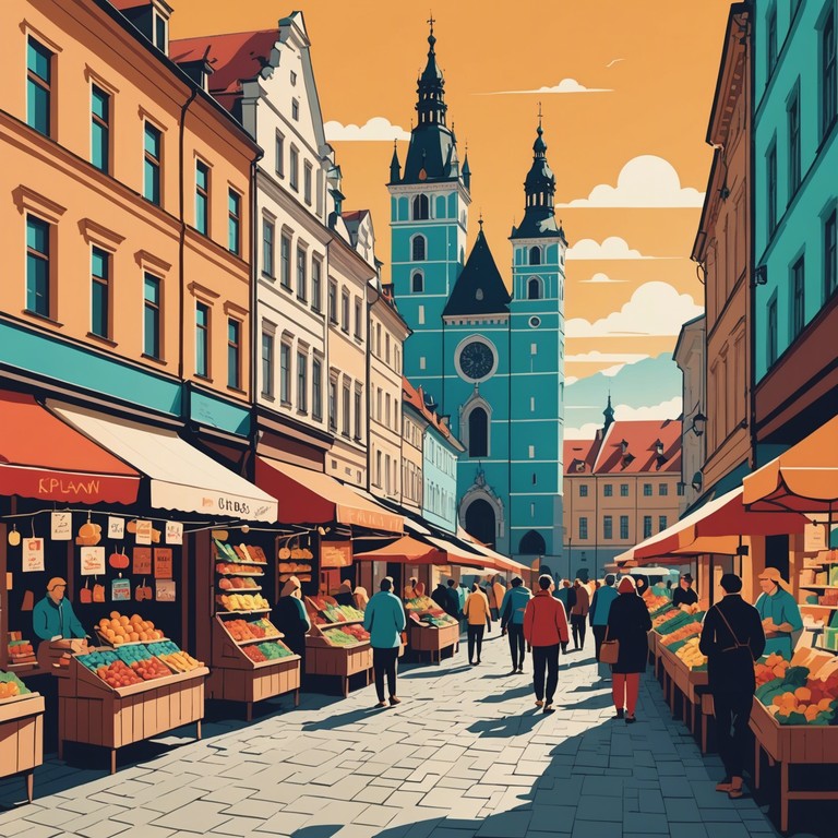 This composition captures the essence of a leisurely stroll through krakow's vibrant streets during a sunny summer afternoon. Klezmer tunes blend with images of bustling markets and peaceful parks, delivering a feeling of joy and cultural richness.