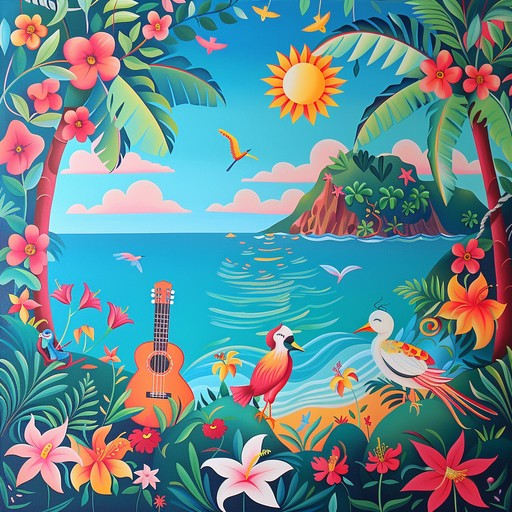 Envision a fun filled day on an enchanted island with reggae beats and playful tropical melodies. This tune brings sunshine and joy, making you want to dance and celebrate life.