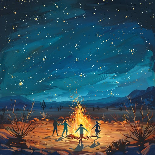 An invigorating klezmer piece inspired by spirited dances of jewish folklore, featuring lively clarinet solos and intricate melodies that evoke a sense of celebration and communal unity in an open desert gathering under the stars.