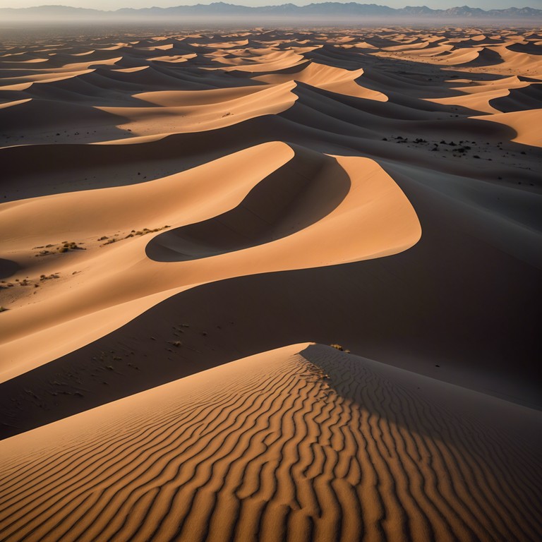 This track captures the essence of a desert dawn, blending spirited percussive beats with enigmatic melodies that evoke the sprawling, mysterious saharan landscapes. The music gradually builds, mirroring the sun's rise over sandy dunes, providing a refreshing, dynamic energy that's both exotic and inviting.