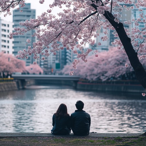 This instrumental track captures the essence of a warm summer evening in tokyo, with smooth melodies and delicate harmonies. It features gentle synth pads and soft beats that create a relaxing and intimate atmosphere, perfect for a romantic setting or a peaceful evening alone. The music flows effortlessly, evoking images of cherry blossoms swaying in a gentle breeze and city lights reflecting in a serene river.