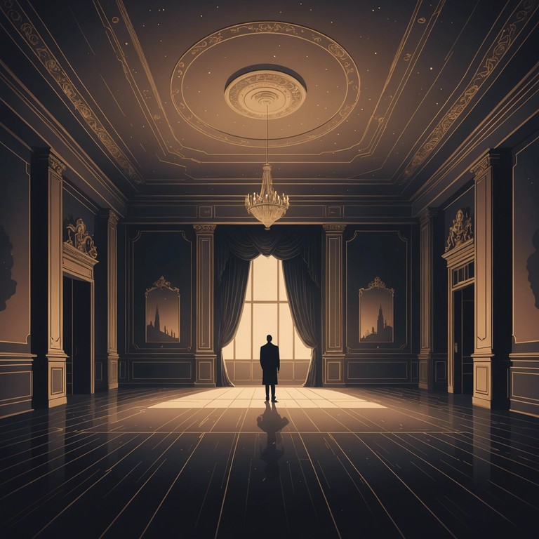 This instrumental track invokes the haunting elegance of a forgotten ballroom, where spectral figures dance to a slowly revolving waltz, echoing through the corridors of an ancient, dimly lit mansion. The composition is driven by a solitary violin that weaves between tender and suspenseful, perfectly capturing a sense of both beauty and underlying dread.