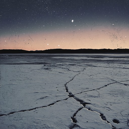 Exploring a soundscape where the harshness of deathcore meets the solitude of icy landscapes, this track is driven by potent guitar riffs and screams that emulate the breaking and cracking of ice underfoot. The music narrates a story of isolation and hidden undercurrents, revealing the depths beneath a seemingly serene ice cap.