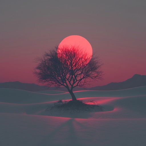 As the sun sets, the sky transforms into a breathtaking canvas of deep crimson hues, casting an eerie yet mesmerizing glow across the land. The haunting beauty of this rare celestial phenomenon leaves observers in awe, as if witnessing the apocalyptic prelude to an otherworldly tale.