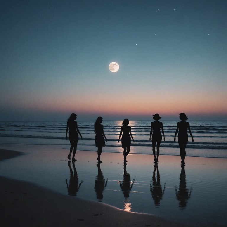 As night falls, 'dancing shadows on sand' emerges as a musical expression of moonlit reveries. This version turns up the emotional heat with intoxicating grooves that make every beach dance unforgettable, merging deep basslines with playful percussive melodies.