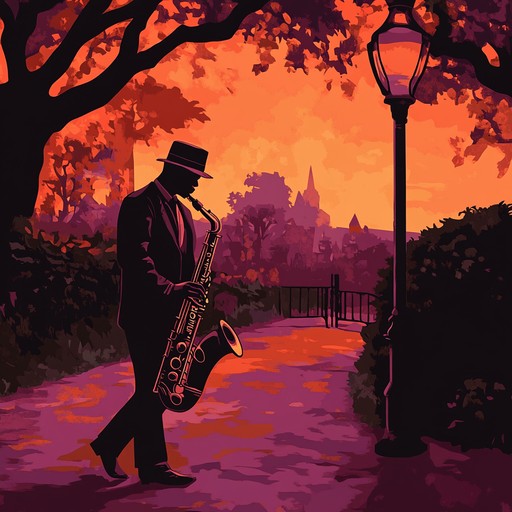 This tune captures the essence of a tranquil evening with smooth saxophone led melodies and gentle swing rhythms, perfect for reminiscing about golden moments of the past.