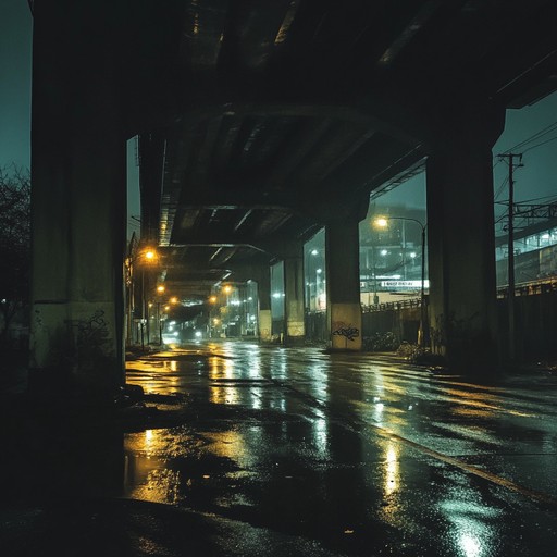 An immersive brooding downtempo track featuring gritty urban textures, steady rhythms, and atmospheric depth, evoking the nocturnal energy of a city after dark.