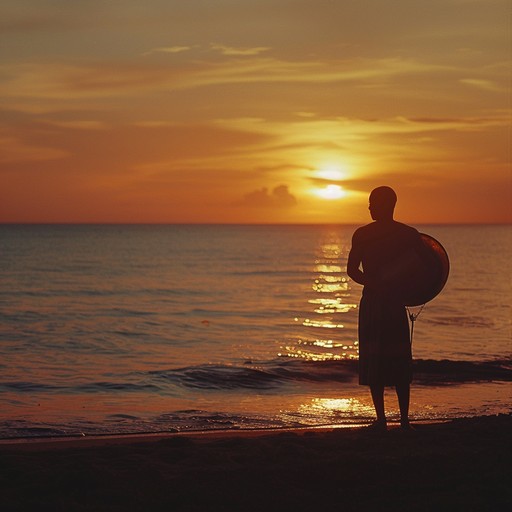 Capture the essence of a secluded beach, as gentle waves provide a soothing backdrop to soulful steelpan melodies. The intimate rhythm transports listeners to a personal, tranquil paradise bathed in the warm glow of a setting sun.