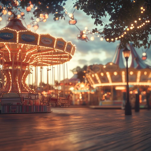 This piece captures the essence of a serene carnival at dusk. The melodies are gentle and soothing, created to evoke a sense of peace and dreaminess. The acoustic guitar leads the composition, creating a soft, ambient backdrop for the colorful yet calm setting.