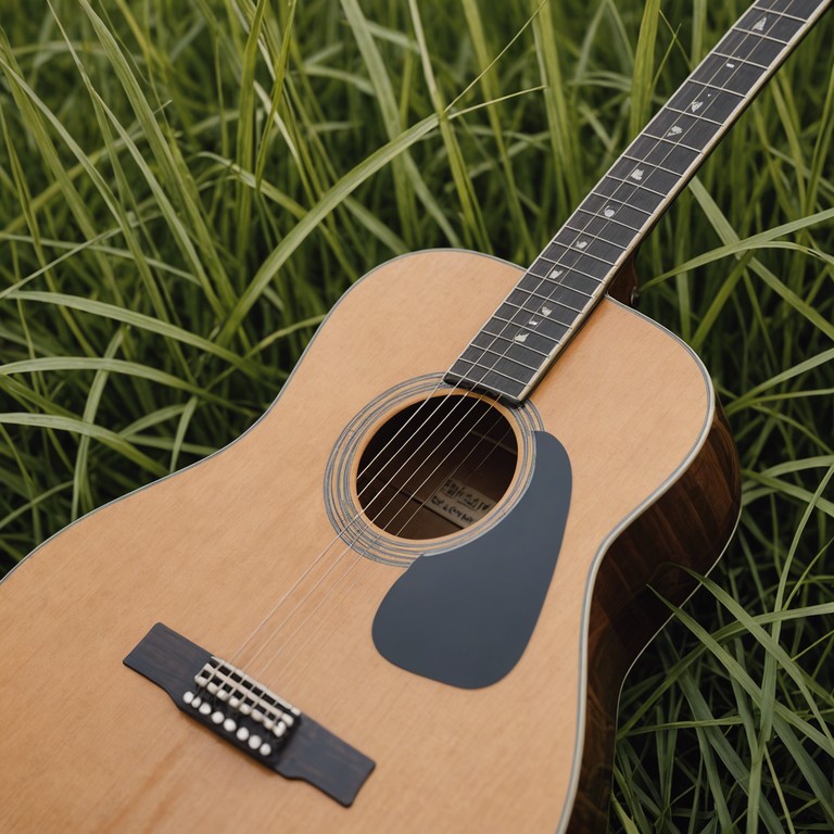 As the last light of day stretches over the grasslands, the acoustic guitar narrates a journey of contemplation and connection with the environment, serving as a musical bridge between the heart's quietude and the whispers of the wind.