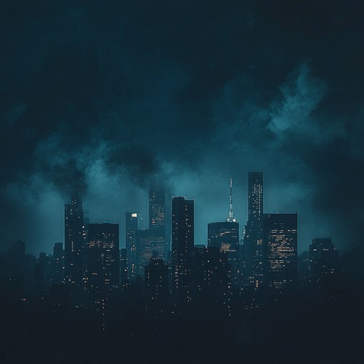 An instrumental grime piece blending heavy basslines with eerie synths and atmospheric sounds, evoking a sense of unease in a dystopian urban landscape.