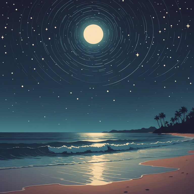 Imagine standing on a serene beach where the gentle night waves rhythmically crash against the shore. This instrumental track combines the solid thumping bass of dance beats with the harmonious electric guitar of rock, creating a tranquil yet uplifting aura. The spirit of peacefulness enhances as the rhythmic melody aligns perfectly with a meditative state, depicting a night under a clear sky by the sea.