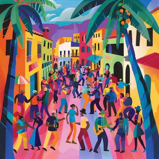 An energetic samba piece showcasing vibrant brass and dynamic percussion, capturing the essence of a lively tropical fiesta. The rhythmic interplay of melodies and beats will transport listeners to a sun soaked street party, evoking a sense of joy and celebration.