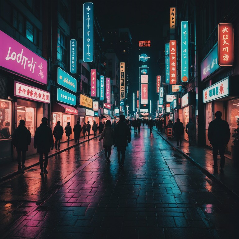 This track embodies the spirit of late night city life, with a blend of deep funk bass lines and sharp, sophisticated hip hop rhythms creating a backdrop for scenes of neon lights and bustling urban activity. A gritty guitar riff and smooth synths add layers of complexity as the track moves with a steady, confident pulse.