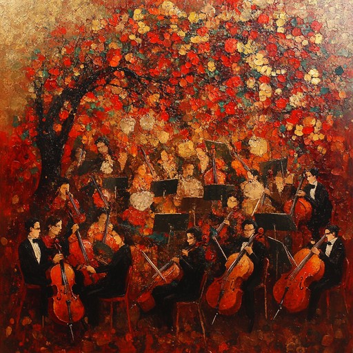 This sophisticated orchestral piece gracefully weaves together the rich hues of autumn, capturing the nuance of falling leaves and the crisp serenity of the changing season. With intricate string arrangements, gentle woodwind harmonies, and a grandiose brass section, it invites listeners to immerse themselves in an elegant, evocative soundscape filled with nostalgia and natural beauty.