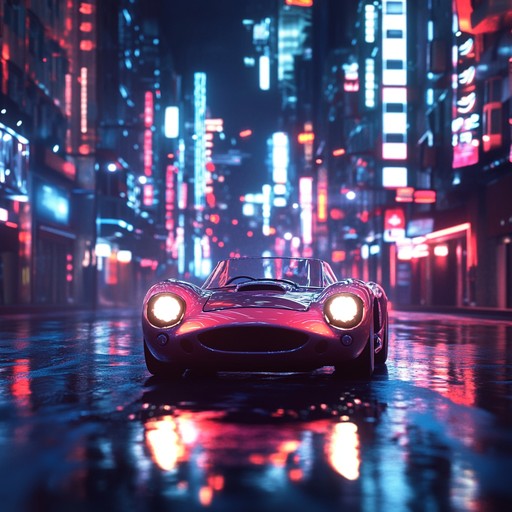 Take a sonic journey through a neon lit city with lively rhythms and evocative synths, capturing the electric vibe of nightlife in the 80s new wave scene.