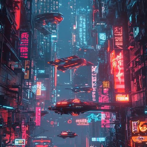 Step into a cybernetic landscape where futuristic synths create an immersive soundscape, encapsulating the vibrancy and energy of an advanced city. Feel the electric atmosphere and the dynamic rhythms that echo through towering neon structures and bustling streets. This track epitomizes the essence of cyberpunk culture, blending pulsating beats with vivid soundscapes.