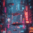 engaging cyberpunk synths reflecting futuristic urban vibrancy.