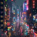 groovy cityscape with energetic, bouncing beats, and synths.