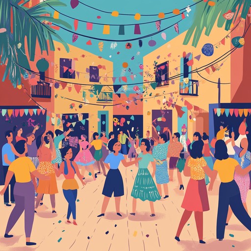 A festive fusion of lively samba jazz rhythm and melodic saxophone. The music blends energetic piano with rhythmic percussion to create a vibrant atmosphere perfect for dancing or celebrating with friends. A feel good tune that captures the joy of a sunny day.