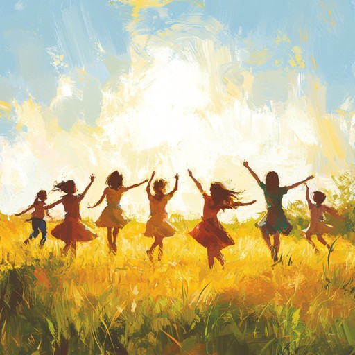 Immerse yourself in a joyous celebration with cheerful folk rhythms and lively, bright melodies. This upbeat folk song combines the warmth of acoustic guitar with rhythmic handclaps and foot tapping beats, evoking a sunlit meadow dance. The melodies are uplifting and infectious, capable of bringing a smile to anyone's face, making it perfect for a summer gathering or a happy, carefree moment.