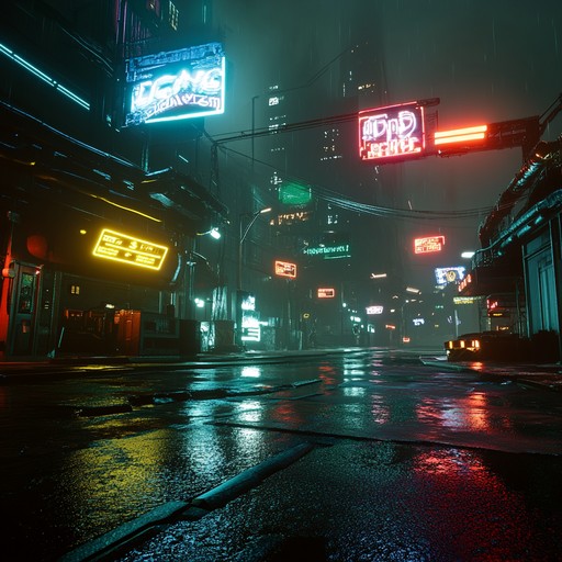 Imagine speeding through a neon lit city at night, with pulsating synths creating a soundscape of both melancholy and wonder, reflecting a blend of past visions of the future and contemporary sensibilities.