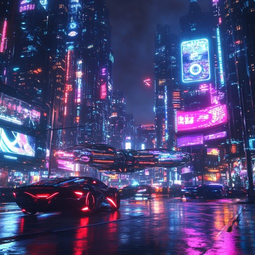 A captivating blend of dreamy guitar riffs and shimmering synths, set against driving electronic beats. The song explores imaginative urban landscapes in a future world, blending organic rock elements with cutting edge digital sounds.