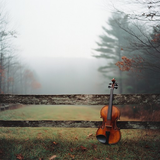 A sad instrumental bluegrass song with haunting fiddle melodies and gentle guitar, evoking feelings of solitude and yearning amidst misty mountains.