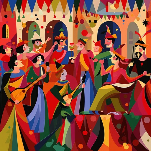 A vibrant and lively instrumental that transports listeners to a medieval festival. The song is characterized by jubilant melodies and rhythmic dance patterns, recreating the feel of troubadour tunes performed in celebration. Featuring plucked stringed instruments and lively percussion, this track is filled with festive joy and historical charm.