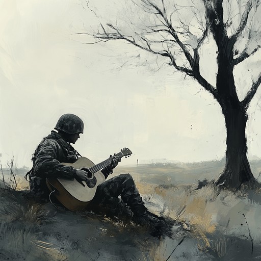 A poignant, acoustic guitar based military piece, delving into the quiet, heartfelt reflections of a soldier. This intimate music tells the story of personal battles and introspective moments amid the chaos.