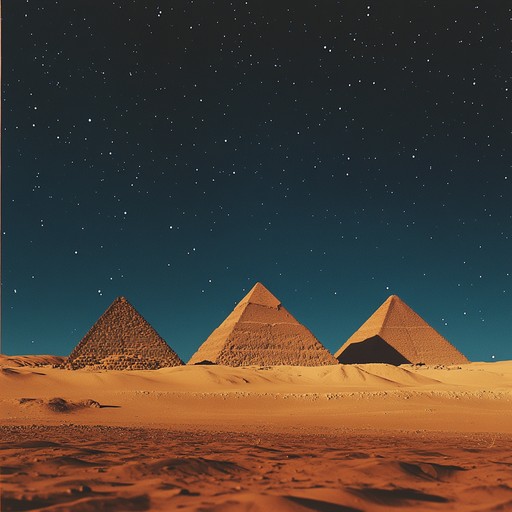 Imagine a soundtrack that merges the mystical, ancient egyptian melodies with contemporary ambient sounds, creating an immersive experience that takes you back to the times of the pharaohs. This piece uses traditional instruments to evoke the timeless majesty of egypt, enriched with modern synth pads to give depth and texture, forming a bridge between the past and present.