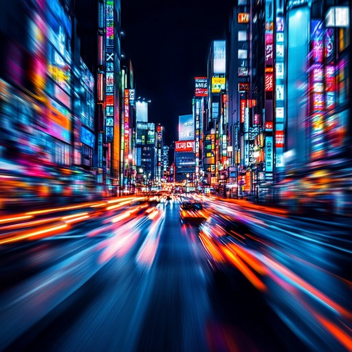 Picture a high speed chase through the neon lit streets of tokyo at midnight. The song's rapid tempo and driving rhythm create a tense, relentless energy, with synthesizers and electronic beats propelling the listener forward. Sudden shifts and climactic moments amplify the suspense, conjuring images of narrow escapes and adrenaline fueled action