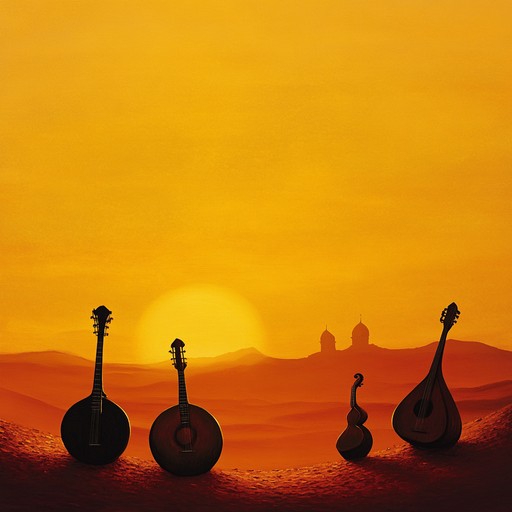 A stirring instrumental piece featuring powerful rhythms and soul evoking middle eastern melodies, capturing the essence of liberation and empowerment in a desert echoing soundscape