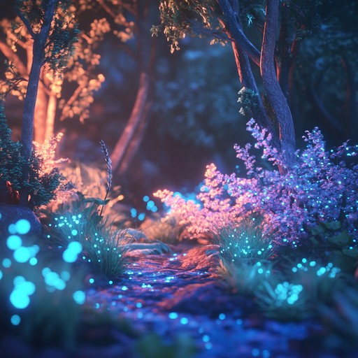 Venture into a cybernetic woodland, where digital whispers and organic melodies intertwine, creating an ethereal blend of freak folk that feels like an ancient future dream.