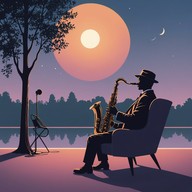 calming sax melody over soft beats.