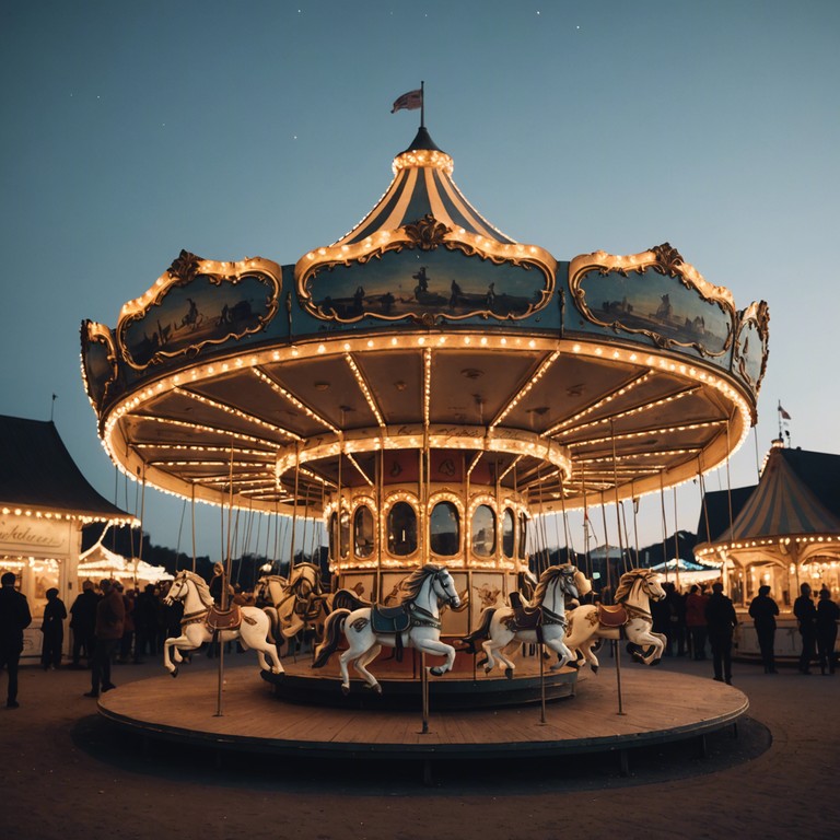 This instrumental track captures the essence of a bygone carnival era, evoking memories of laughter, fading music from carousel rides, and distant cheers. A mix of whimsical and slightly melancholic tones represent the joys and the ephemeral nature of the festivities. The use of a harmonica adds a touching, soulful vibe to the melody, enhancing the nostalgic feel. The piece slowly builds in complexity, mirroring the crescendo of emotions one experiences when recalling fond memories