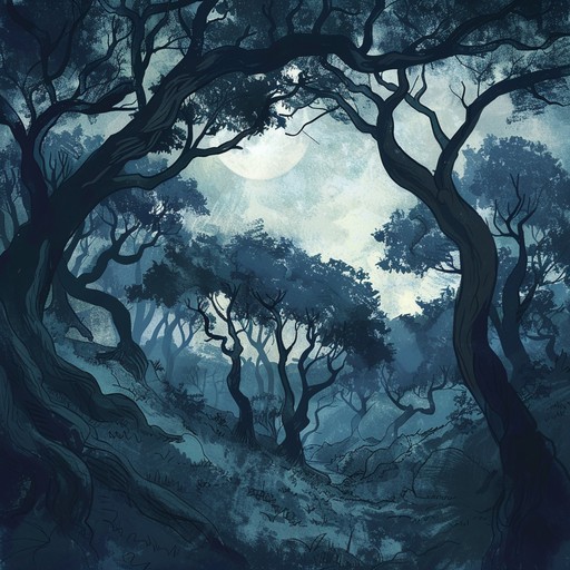 Experience a haunting calmness as piano melodies gently resonate, evoking the mysterious atmosphere of moonlit woods. Soft, subtle notes create an eerie yet soothing ambiance, perfect for introspective moments or night time reflections.