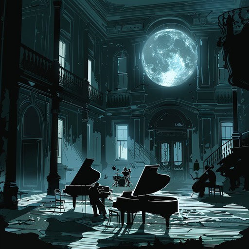 A dark, nocturnal theme envelops this dynamic orchestral composition, featuring intricate strings and haunting piano melodies. The narrative builds in intensity, creating a suspenseful, thrilling atmosphere perfect for evoking eerie late night scenarios