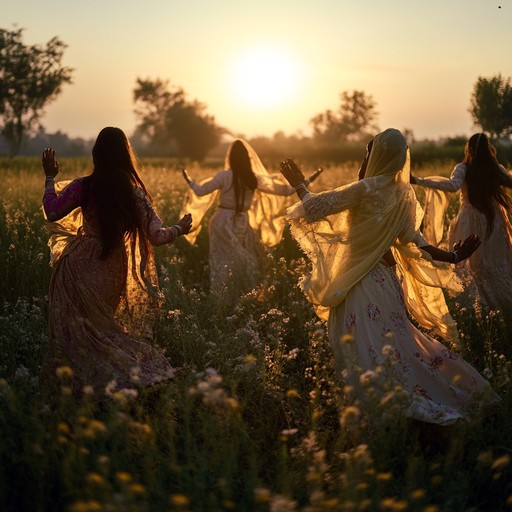 An upbeat soundtrack to an open air harvest festival in rural punjab, focusing on the vibrant dance and rich cultural expressions under the wide open sky.