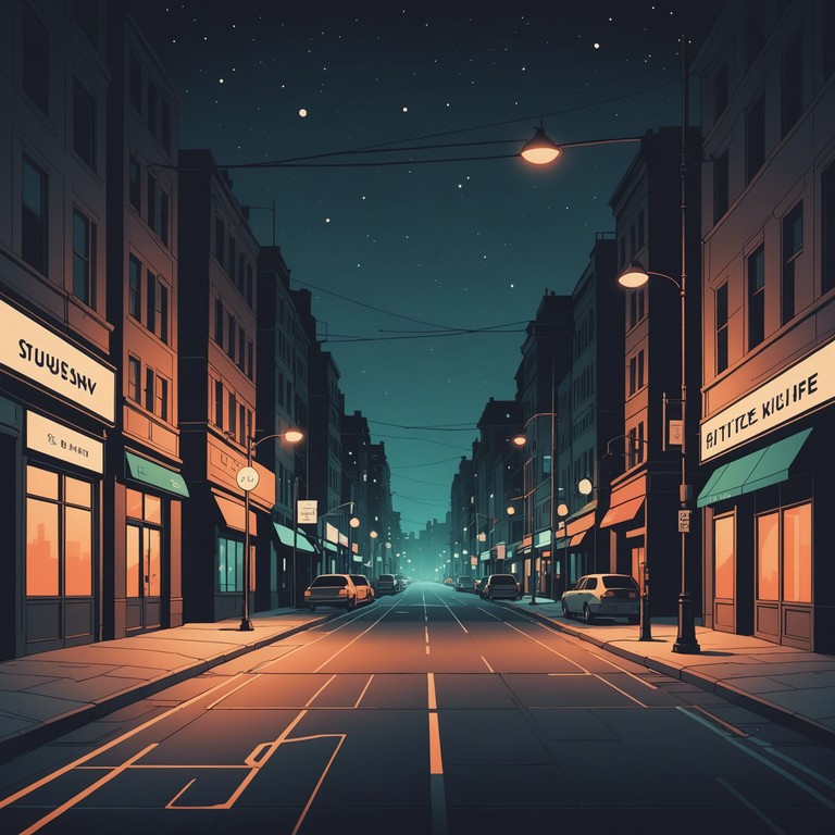 A more detailed sonic portrayal of solitude in the bustle of city life, focusing particularly on how empty streets at night can feel both desolate and reflective through the lingering guitar reverbs.