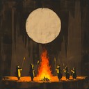 inspiring tribal beats, primal and rhythmic, warrior's anthem.