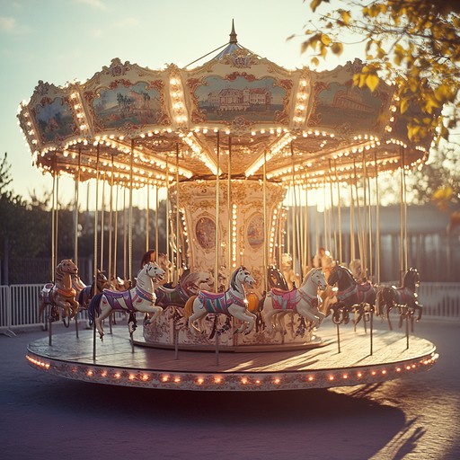 Imagine a gentle summer evening at a nostalgic carnival. The lights are soft, the air filled with the faint scent of popcorn, and the carousel slowly turns, evoking memories of simpler times. This instrumental track combines soothing melodies with a festive but tranquil atmosphere, perfect for relaxation or quiet moments of reflection.