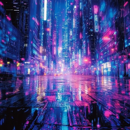 Embark on a sonic journey through electrifying futuristic streets where synthetic melodies and driving beats echo through a neon drenched metropolis.