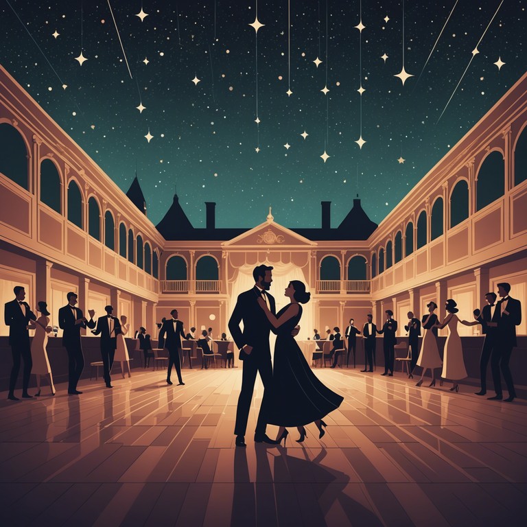 Combining the elegance of a classic cabaret performance with surreal, dreamlike overtones, this instrumental piece transports the listener to a moonlit vienna waltz scene, exuding charm and a touch of mystery. The composition mimics the gentle flow of the danube under a starlit sky, while subtle undertones of whimsy and enchantment enhance the cabaret flavor. Rich and immersive, it's a musical representation of an unforgettable midnight dance