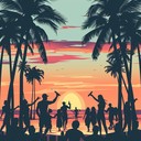 energetic, rhythmic fusion with tropical, celebratory vibes